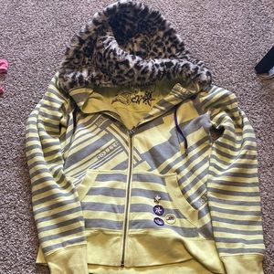 Nollie zip up hoodie with fur hood